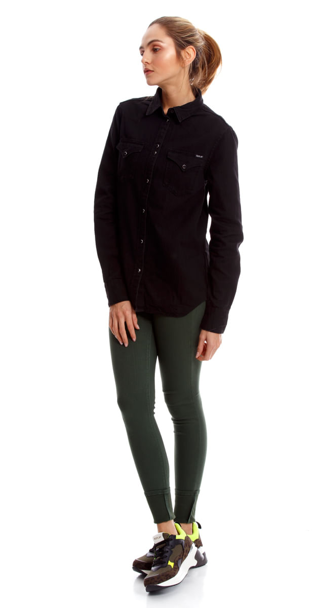 Camisa-Para-Mujer-6-Oz-Black-Denim-Replay