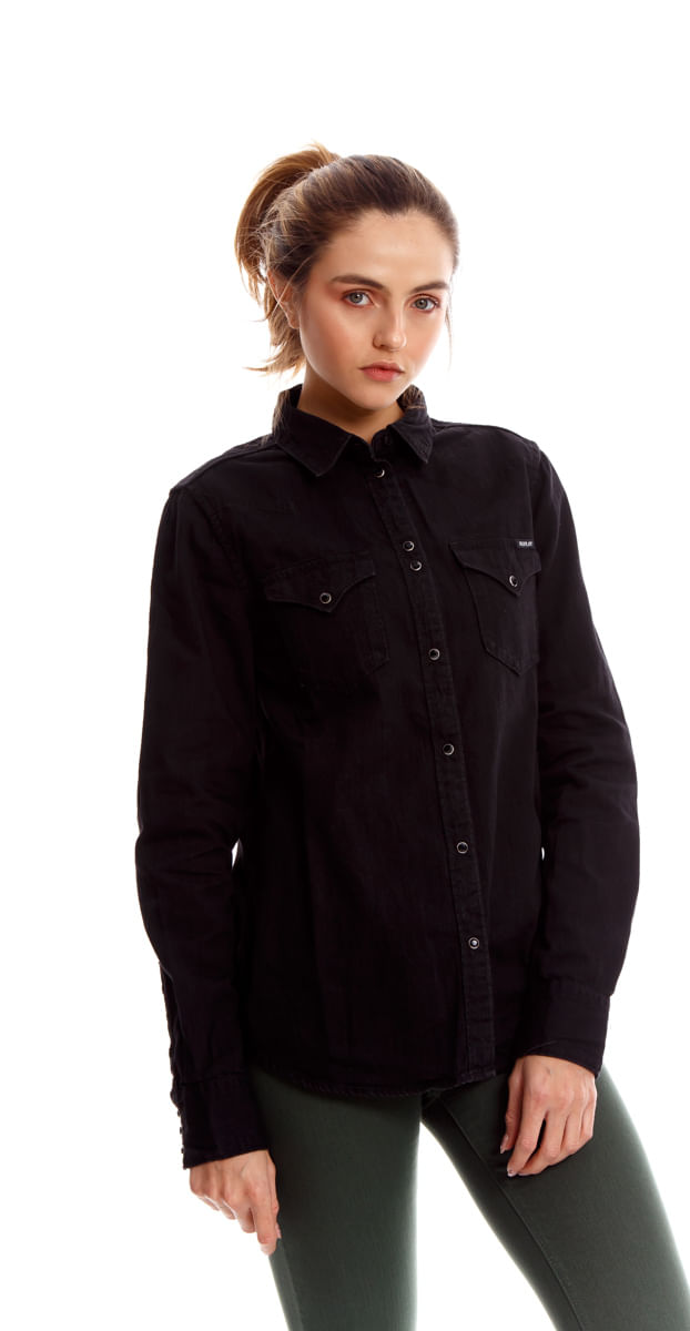 Camisa-Para-Mujer-6-Oz-Black-Denim-Replay