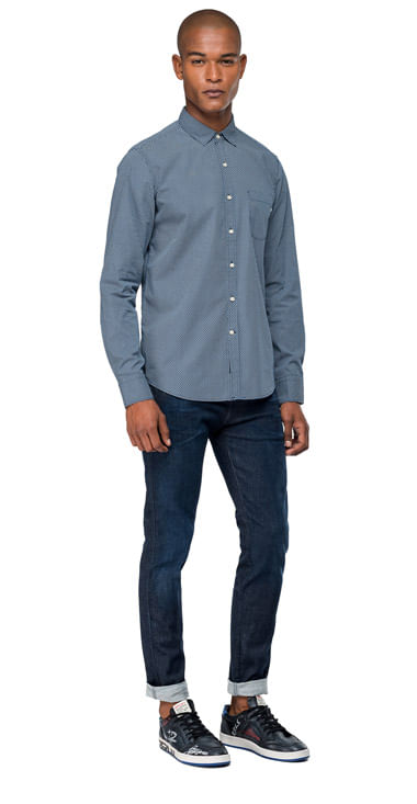 camisa-para-hombre-micro-dots-printed-fabric-replay