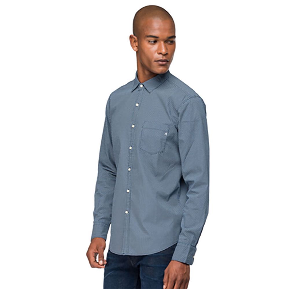 Camisa Manga Corta Para Hombre Micro Dots Printed Fabric