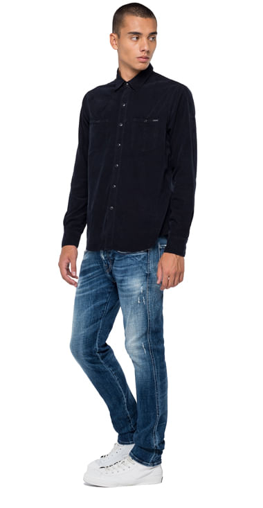 Camisa-Para-Hombre-Garmentdyedcord-Replay