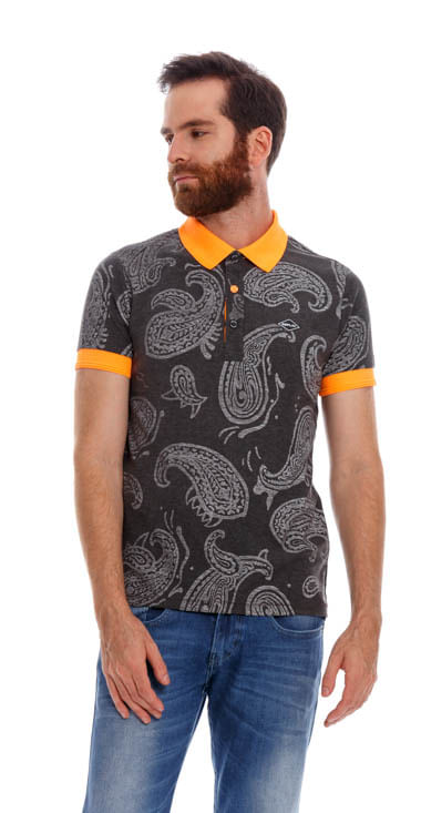 Polo-Para-Hombre-All-Over-Cachemire-Melange-Jersey-Replay