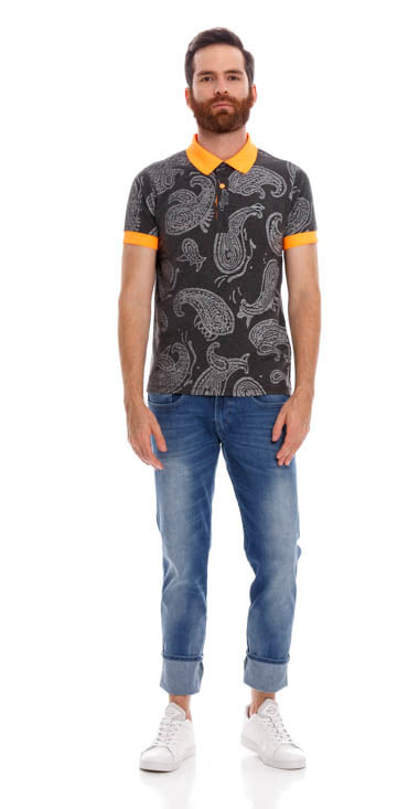 Polo-Para-Hombre-All-Over-Cachemire-Melange-Jersey-Replay