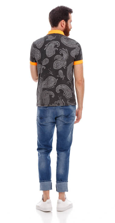 Polo-Para-Hombre-All-Over-Cachemire-Melange-Jersey-Replay