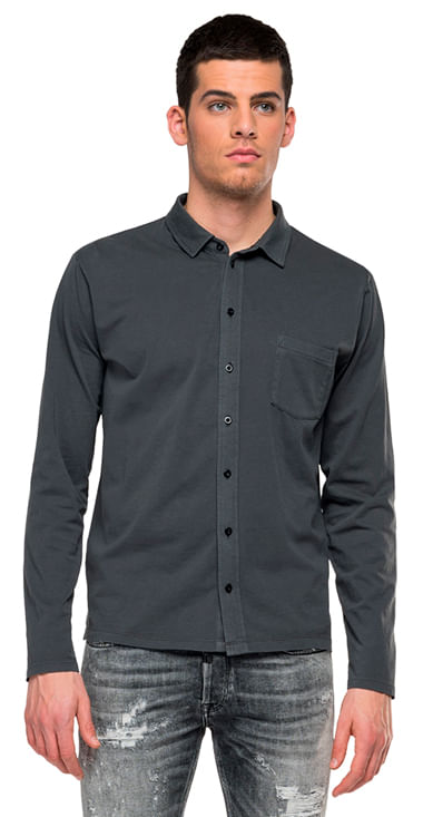 Camisa-Para-Hombre-Garment-Dyed-Cotton-Jersey-Replay