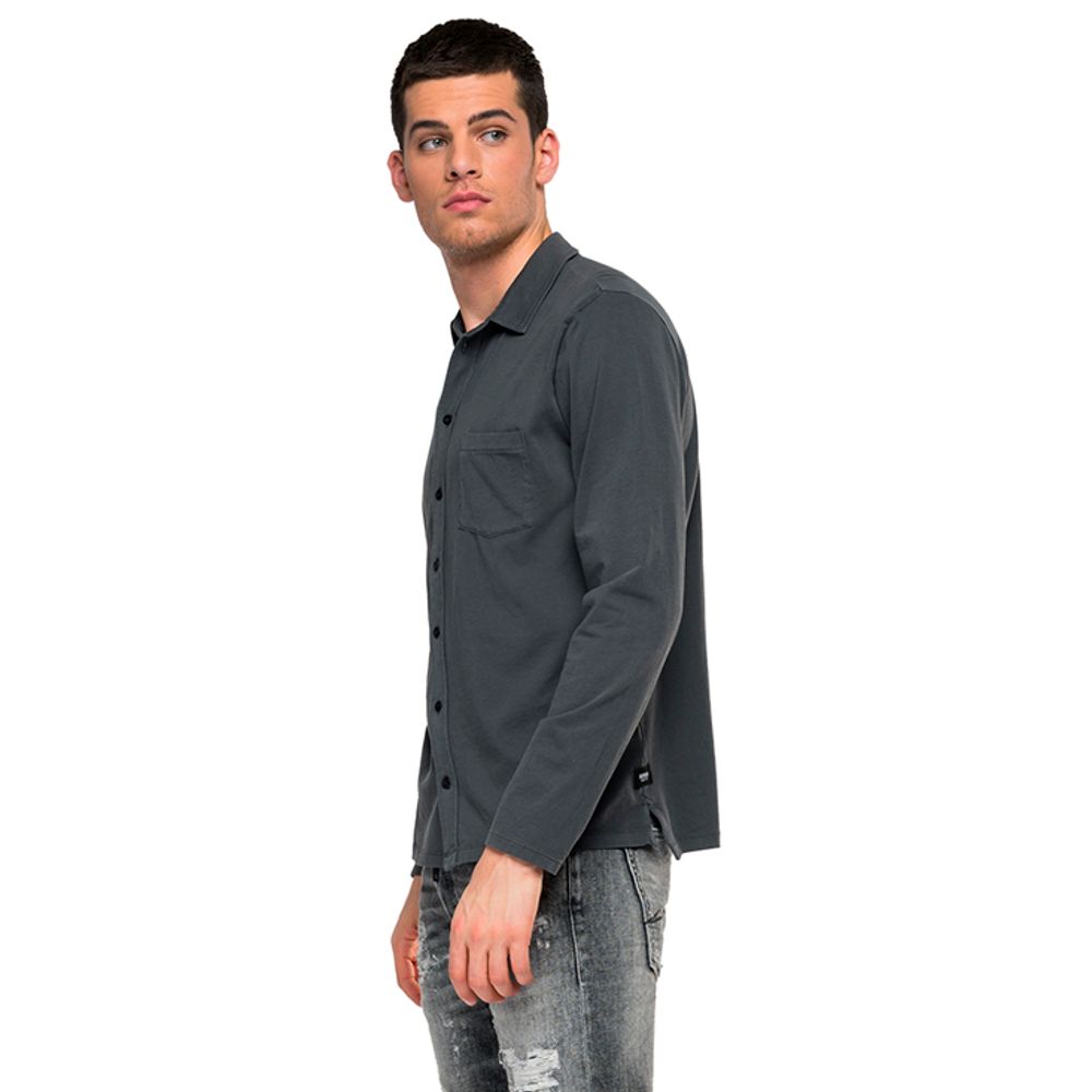 Camisa Manga Larga Para Hombre Garment Dyed Cotton Jersey 4055
