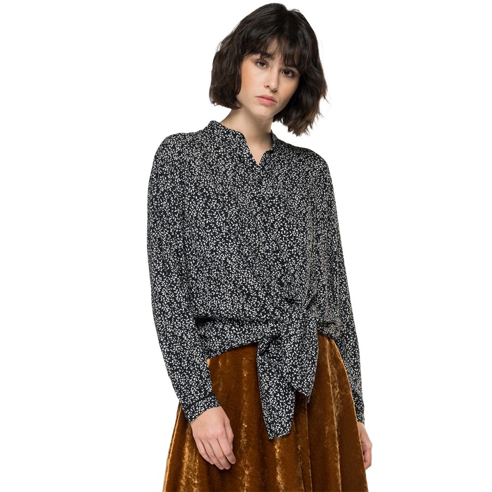 Camisa Manga Larga Para Mujer All Over Printed Viscose Plain 4003