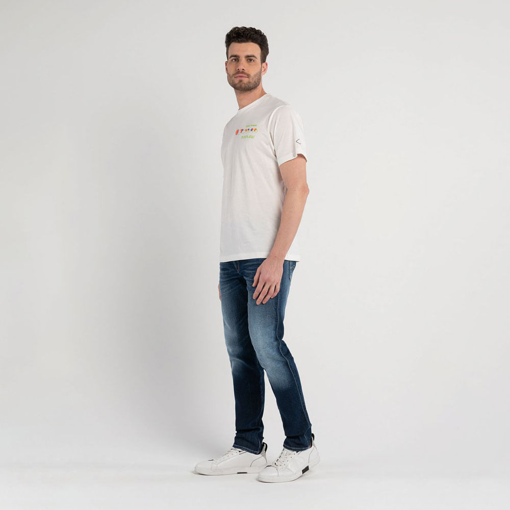 Camisa Vaquera Replay Para Hombre - Corte Regular, Denim 6.5 Oz Azul Oscuro