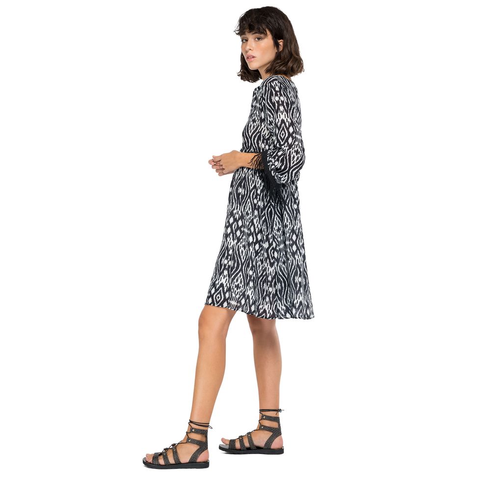 Vestido Medio Para Mujer All Over Printed Vi Replay