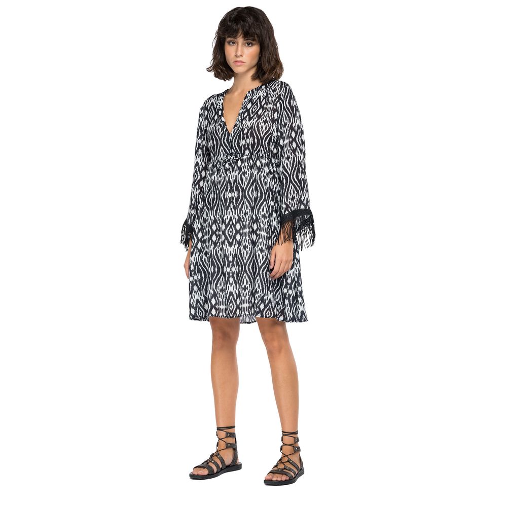 Vestido Medio Para Mujer All Over Printed Vi Replay