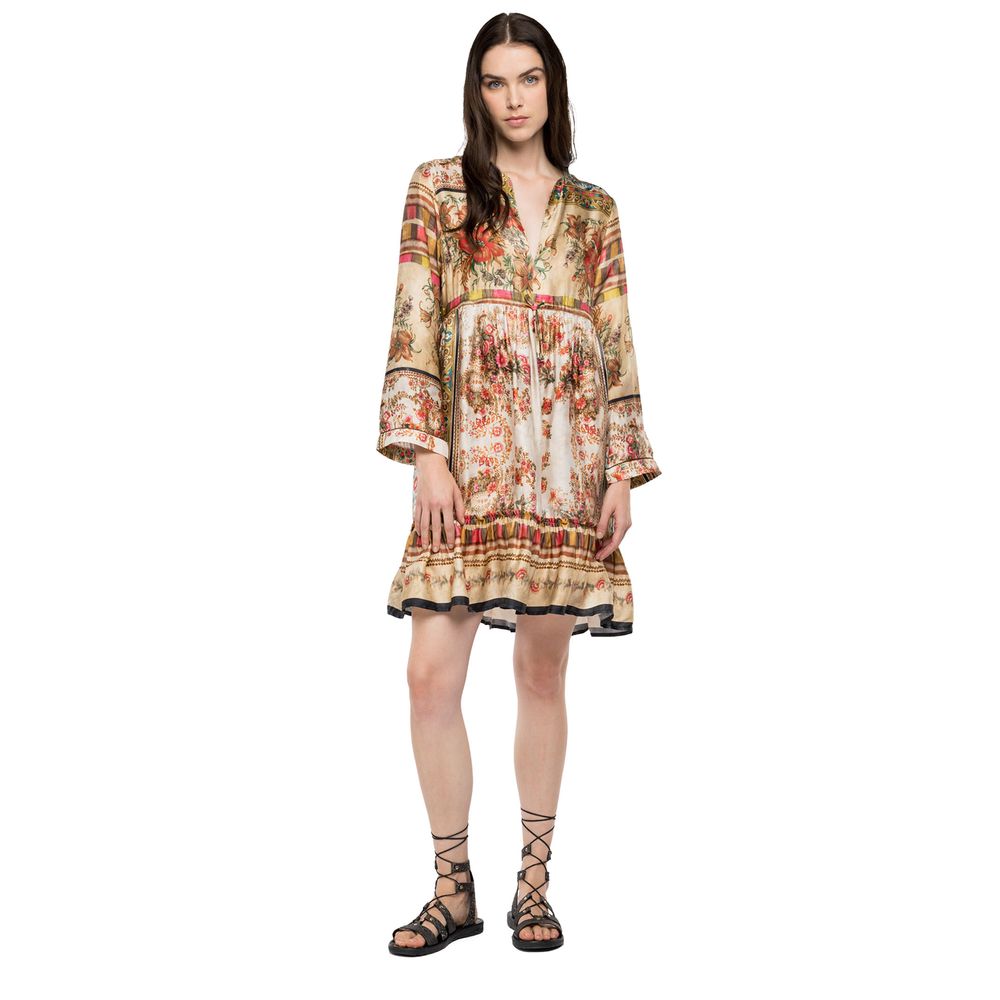 Vestido Medio Para Mujer All Over Printed Vi Replay