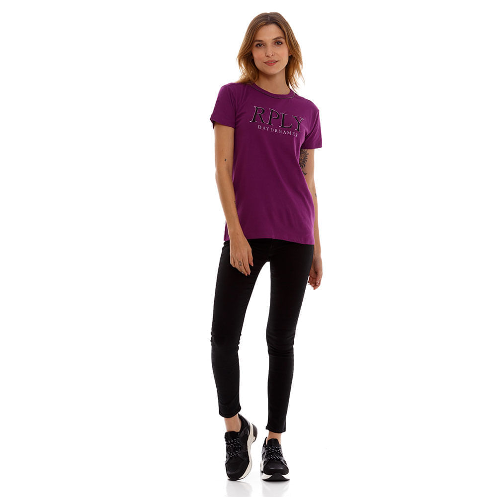 Camiseta Para Mujer Cotton Jersey Replay