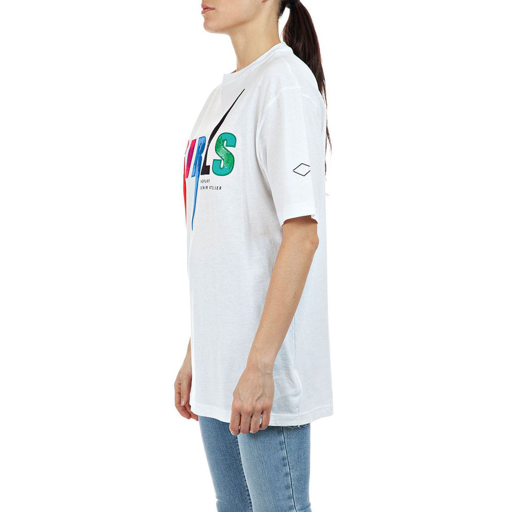 Camiseta Manga Corta Para Mujer Replay