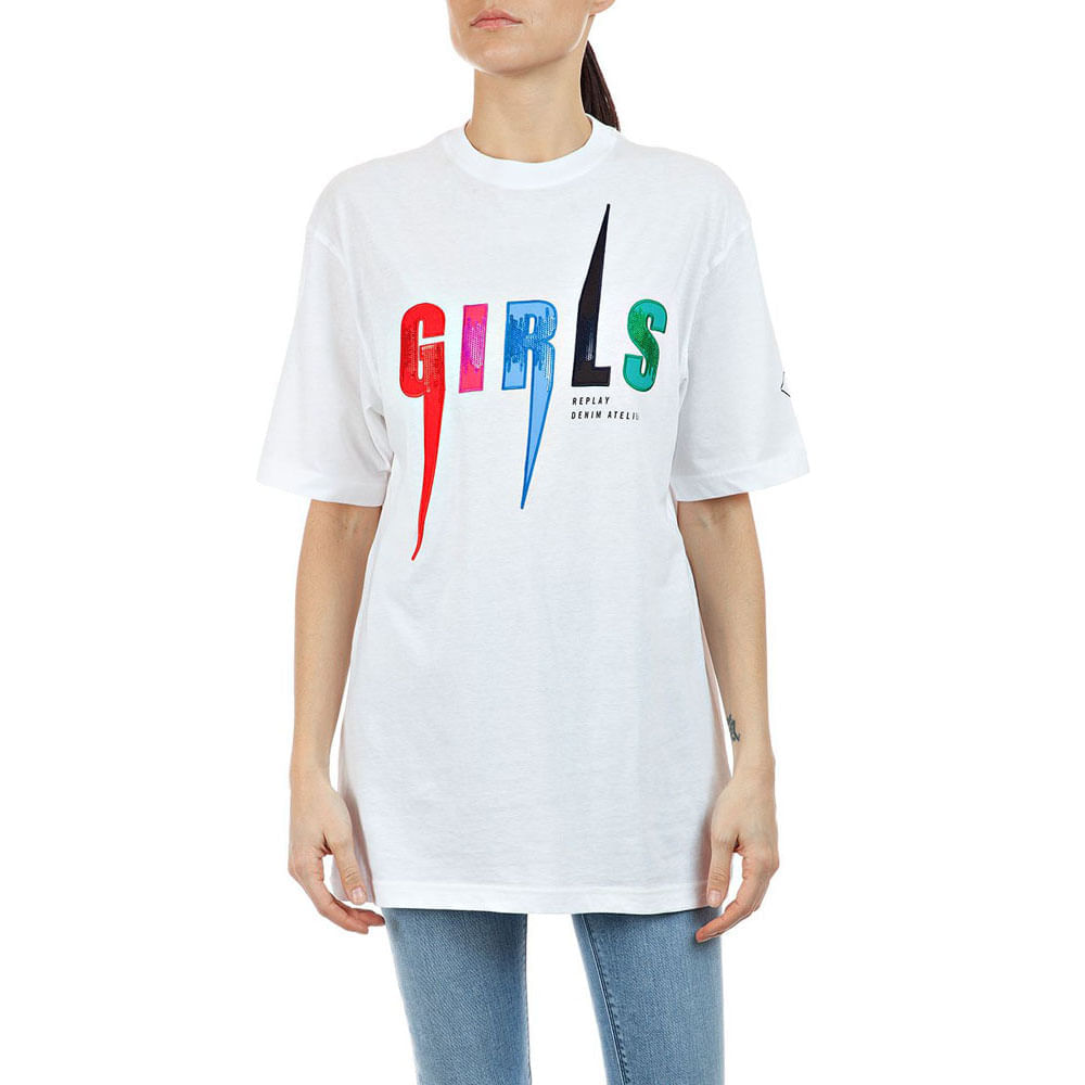 Camiseta Manga Corta Para Mujer Replay
