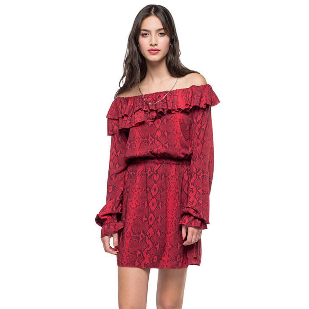 Vestido Corto Para Mujer All Over Snake Light Replay