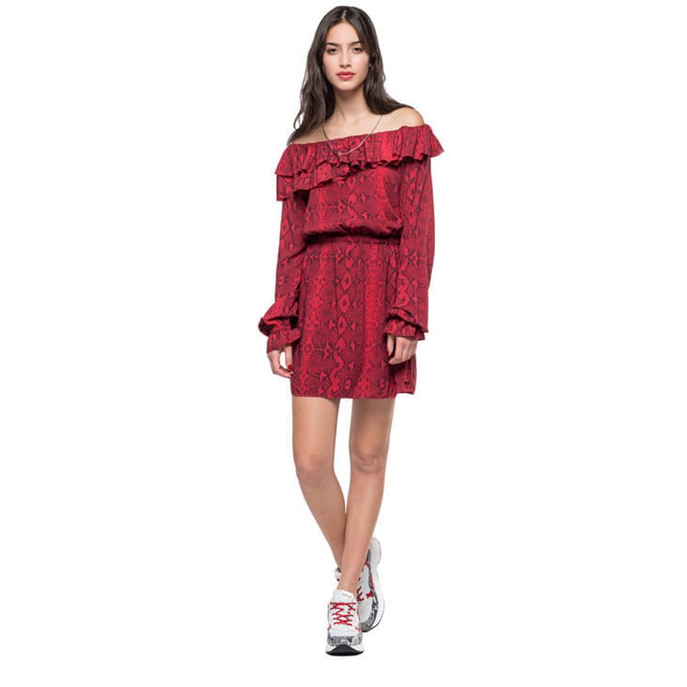 Vestido Corto Para Mujer All Over Snake Light Replay
