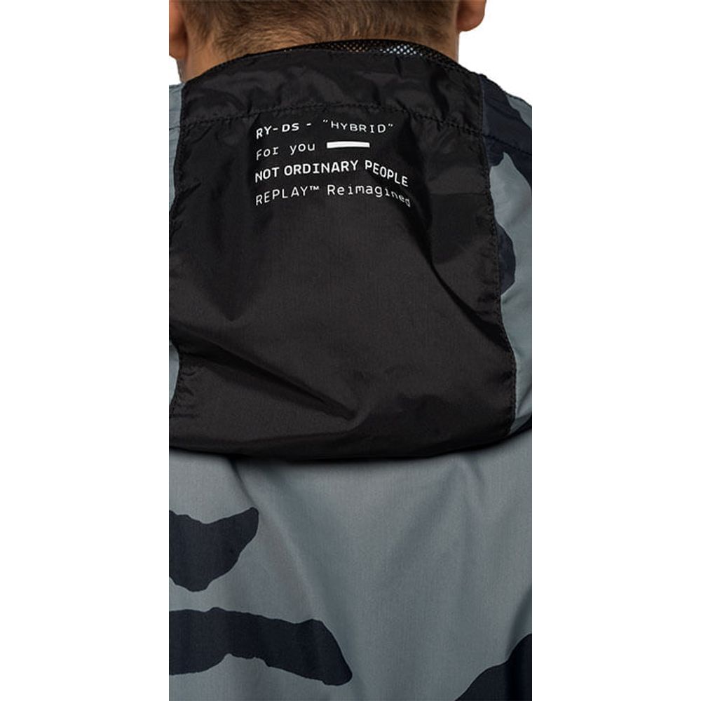 Chaqueta Rompe Vientos Para Hombre Camo Printed Nylon Replay
