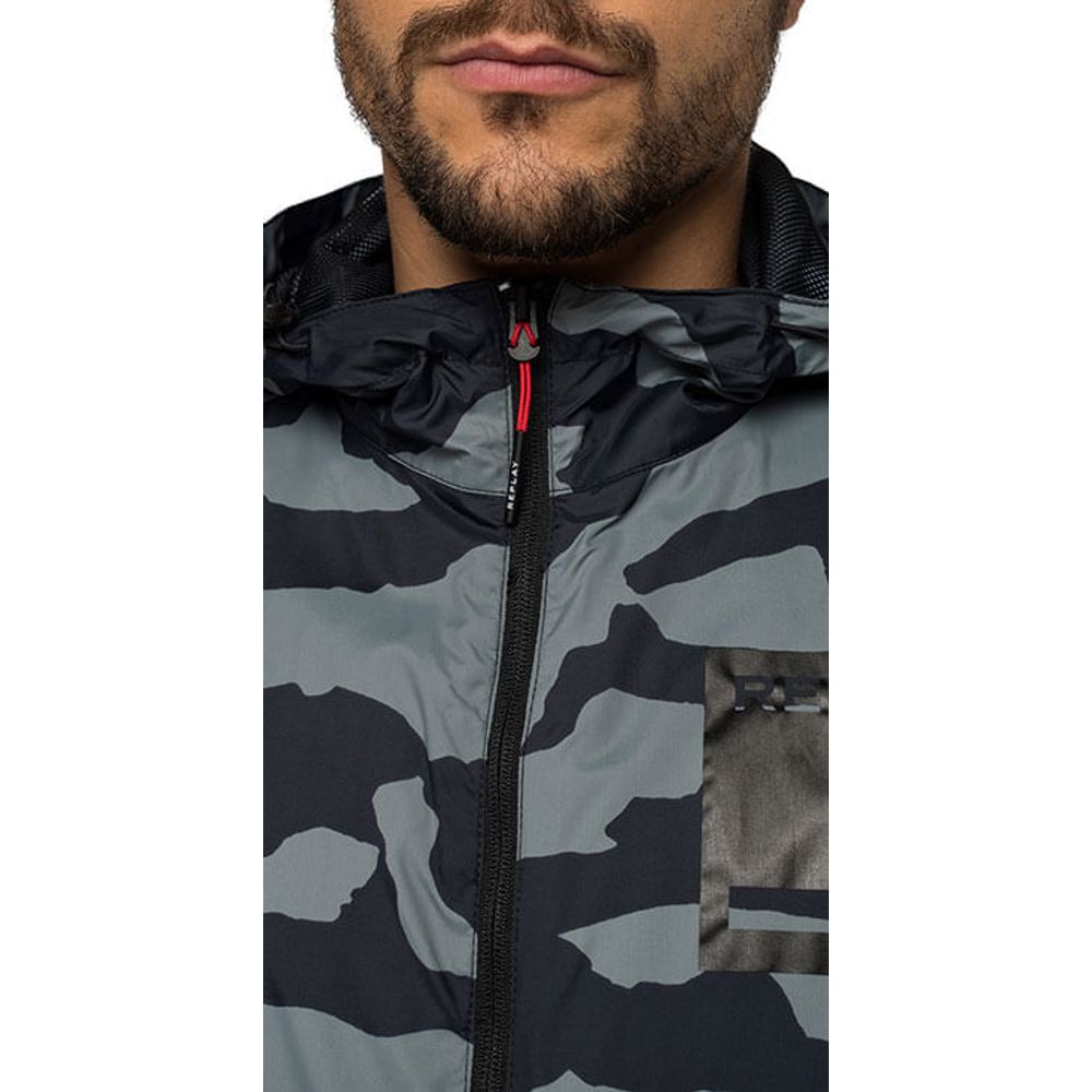 Chaqueta Rompe Vientos Para Hombre Camo Printed Nylon Replay